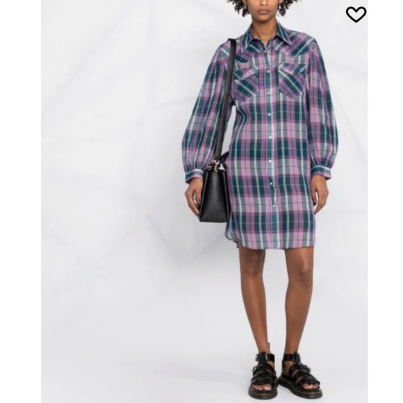 Theory Check Plaid Shirt Dress - Picture 3 of 5